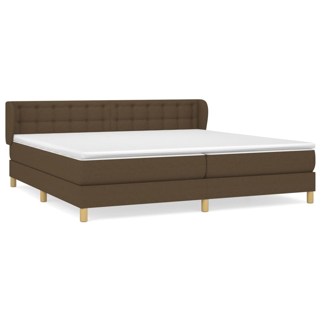 Sommier à lattes de lit avec matelas Marron foncé 200x200 cm
