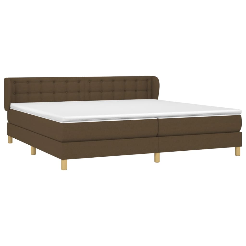 Sommier à lattes de lit avec matelas Marron foncé 200x200 cm