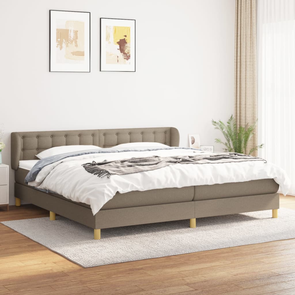Sommier à lattes de lit avec matelas Taupe 200x200 cm Tissu - XIOS