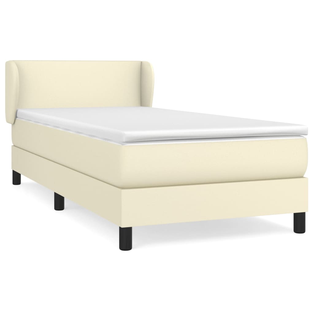Sommier à lattes de lit avec matelas Crème 100x200cm Similicuir - XIOS