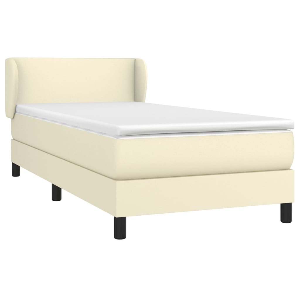 Sommier à lattes de lit avec matelas Crème 100x200cm Similicuir - XIOS