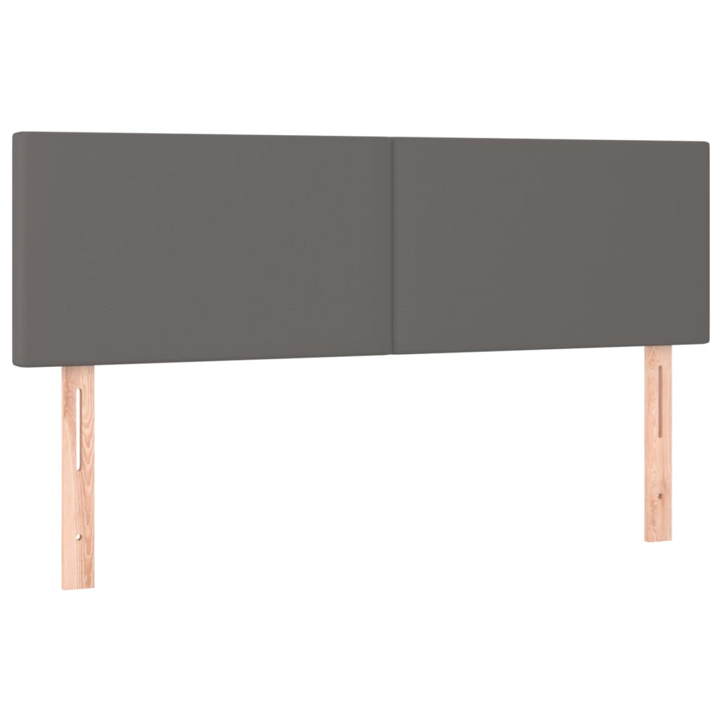 Sommier à lattes de lit avec matelas Gris 140x190 cm Similicuir - XIOS