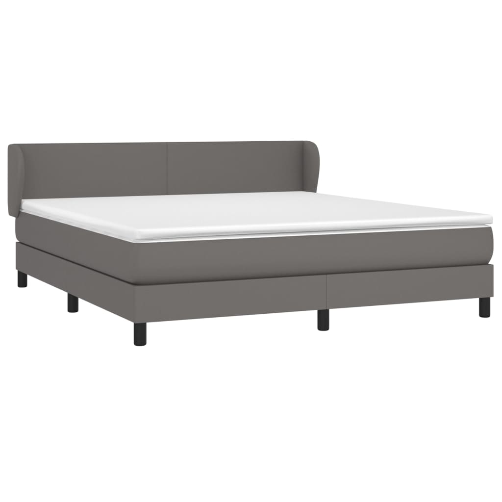 Sommier à lattes de lit avec matelas Gris 160x200 cm Similicuir - XIOS