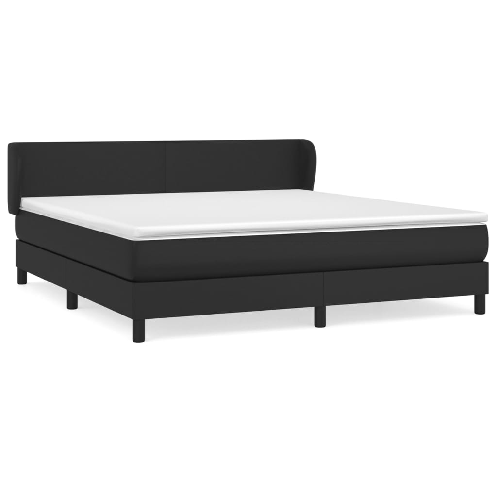 Sommier à lattes de lit avec matelas Noir 180x200 cm Similicuir - XIOS