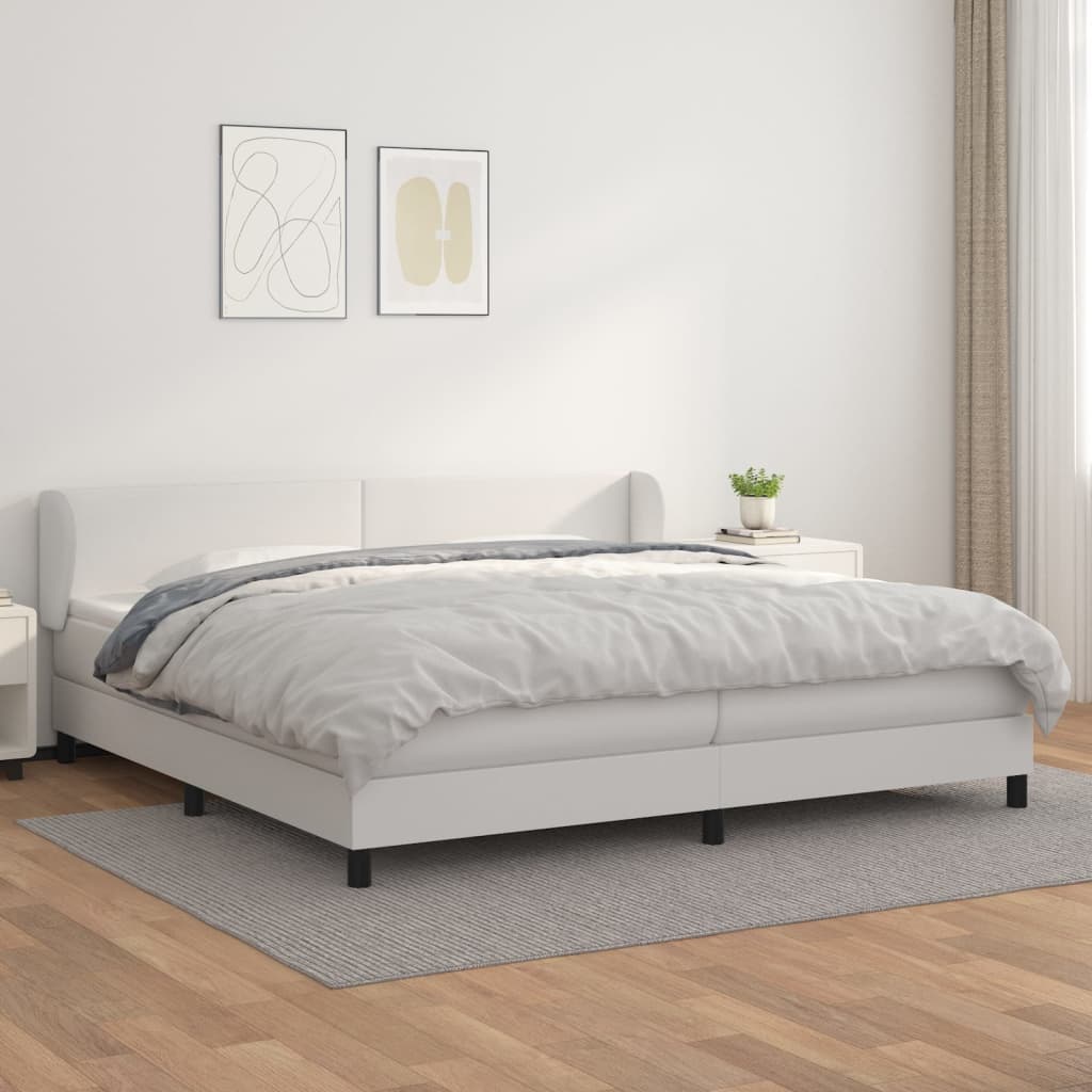 Sommier à lattes de lit avec matelas Blanc 200x200cm Similicuir - XIOS
