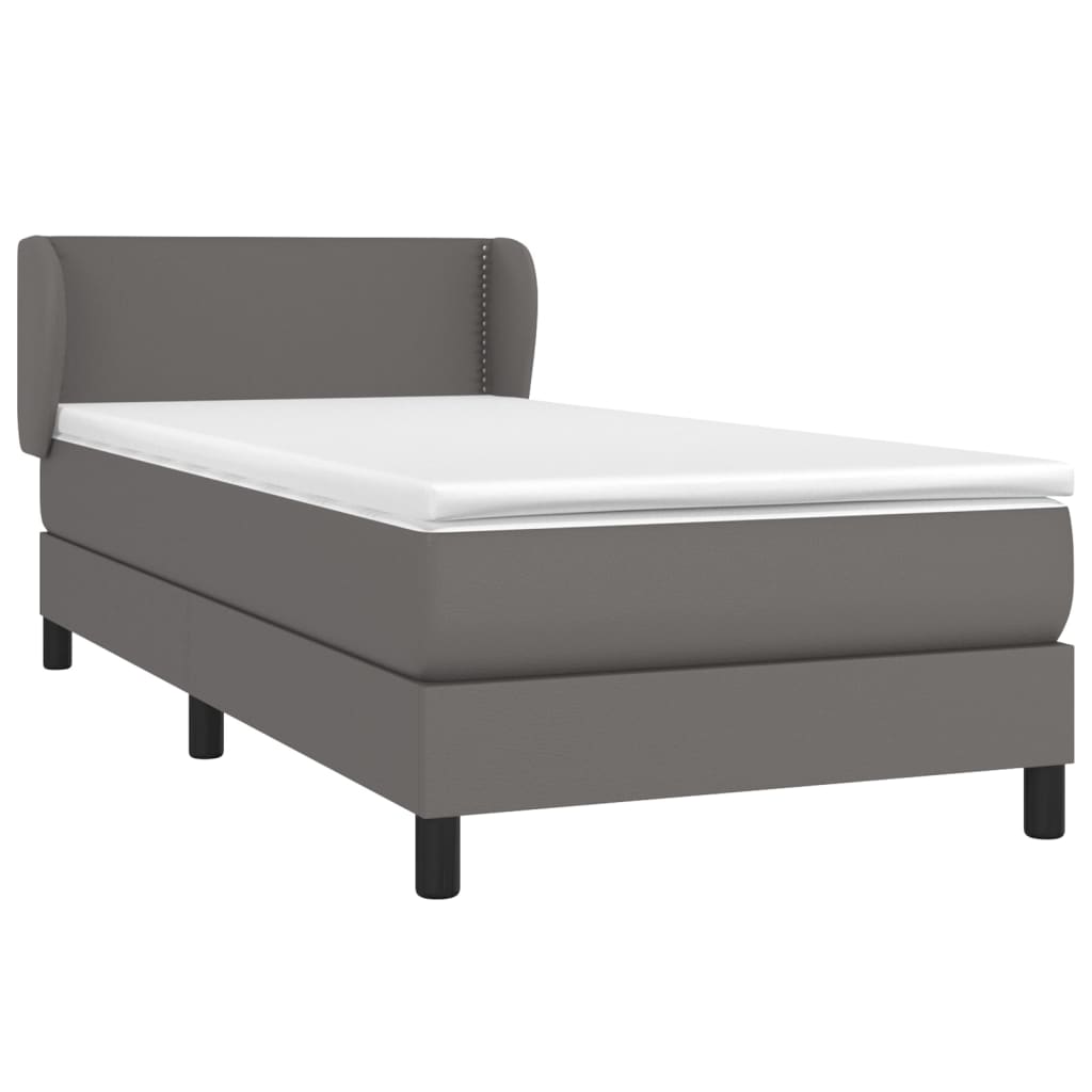Sommier à lattes de lit avec matelas Gris 90x190 cm Similicuir - XIOS