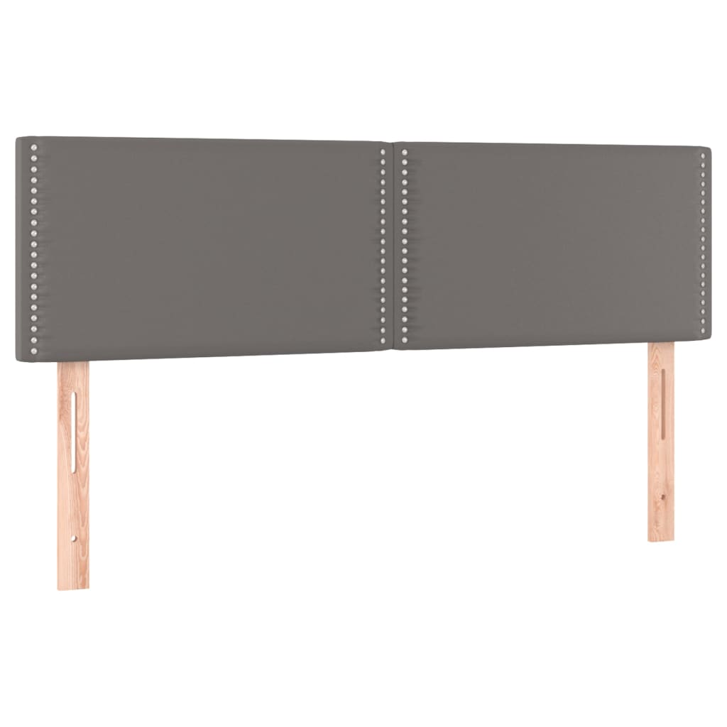 Sommier à lattes de lit avec matelas Gris 140x200 cm Similicuir Lits & cadres de lit vidaXL