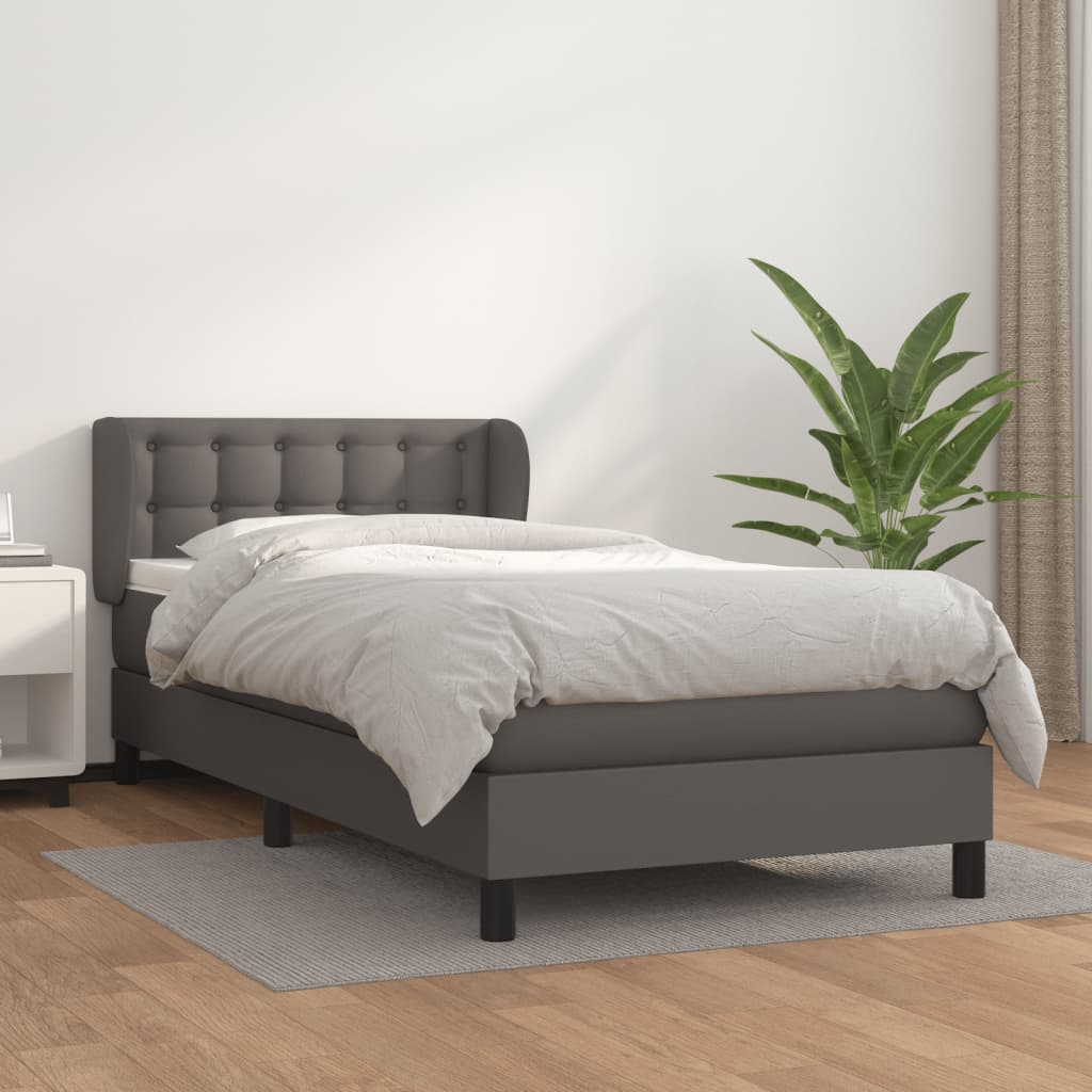 Sommier à lattes de lit avec matelas Gris 80x200 cm Similicuir - XIOS