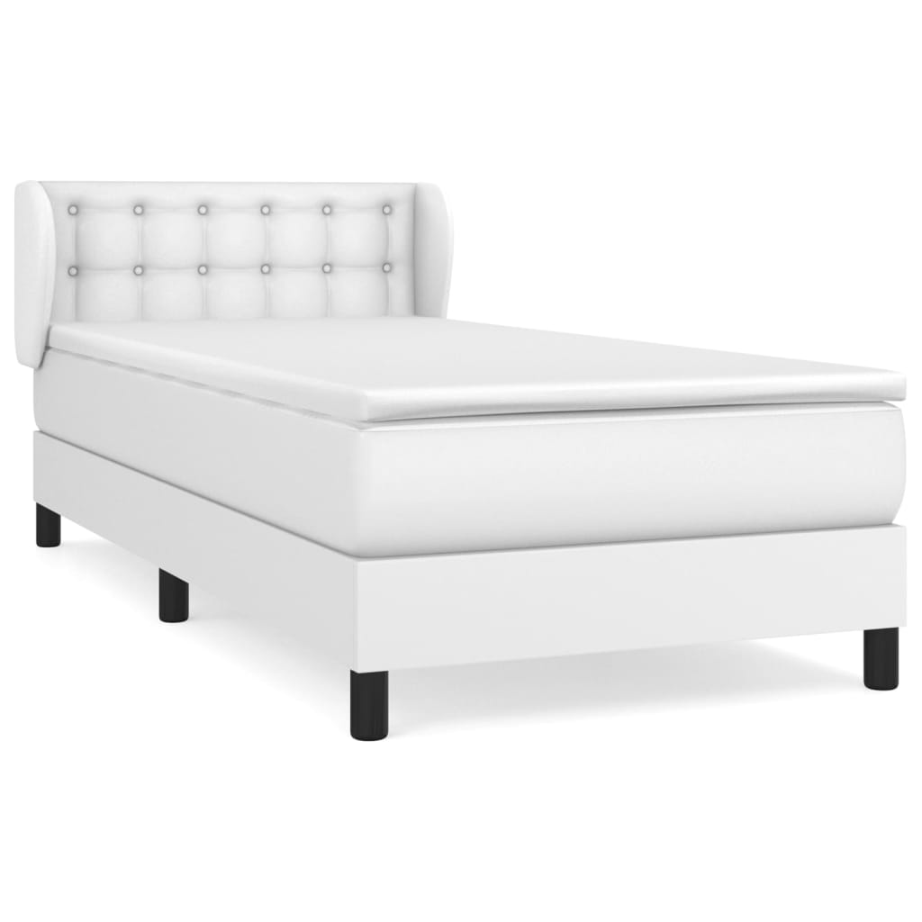Sommier à lattes de lit avec matelas Blanc 90x190 cm Similicuir - XIOS
