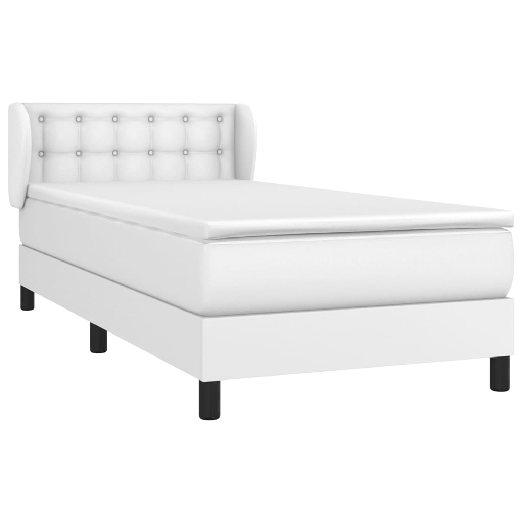 Sommier à lattes de lit avec matelas Blanc 90x190 cm Similicuir - XIOS