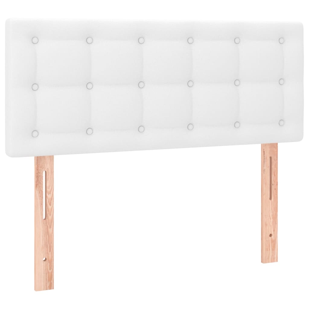 Sommier à lattes de lit avec matelas Blanc 90x190 cm Similicuir - XIOS