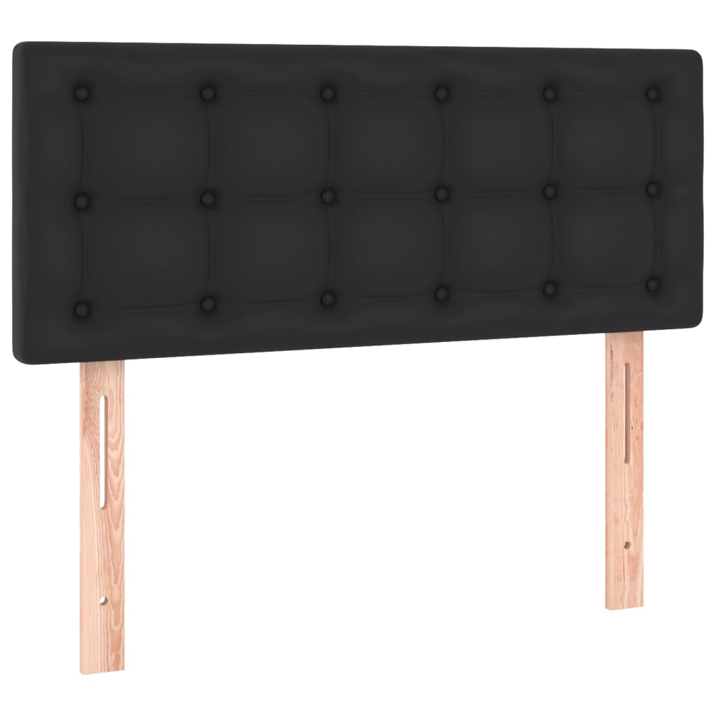 Sommier à lattes de lit avec matelas Noir 90x200 cm Similicuir - XIOS