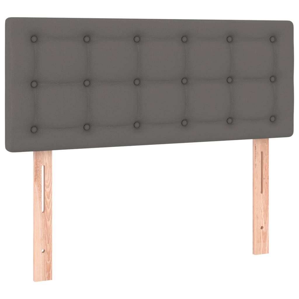 Sommier à lattes de lit avec matelas Gris 90x200 cm Similicuir Lits & cadres de lit vidaXL
