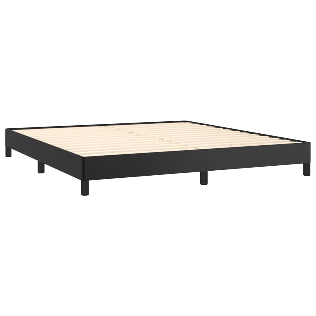 Sommier à lattes de lit avec matelas Noir 180x200 cm Similicuir - XIOS