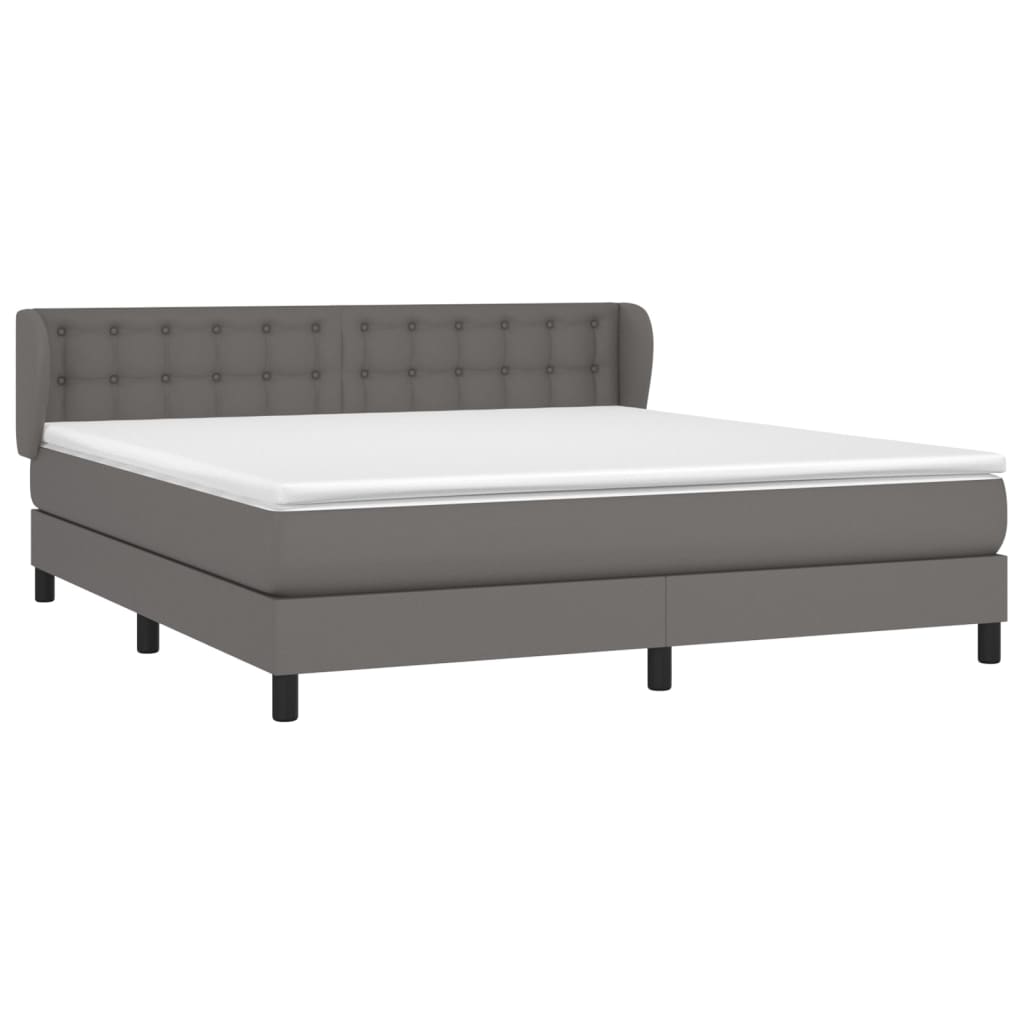 Sommier à lattes de lit avec matelas Gris 180x200 cm Similicuir - XIOS
