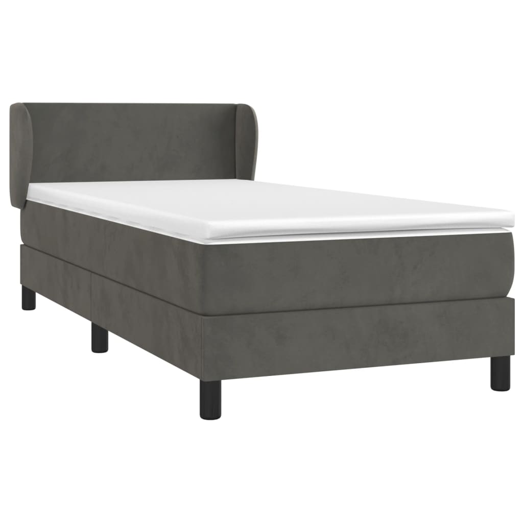 Sommier à lattes de lit et matelas Gris foncé 90x200 cm Velours - XIOS