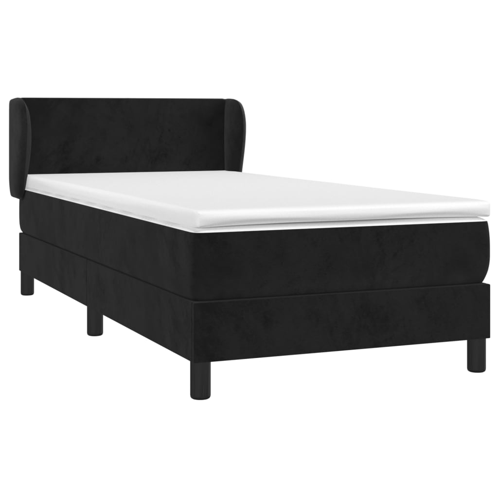 Sommier à lattes de lit avec matelas Noir 90x200 cm Velours - XIOS