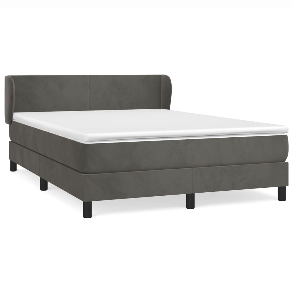 Sommier à lattes de lit et matelas Gris foncé 140x190cm Velours - XIOS