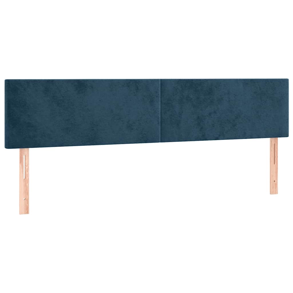 Sommier à lattes de lit et matelas Bleu foncé 160x200cm Velours