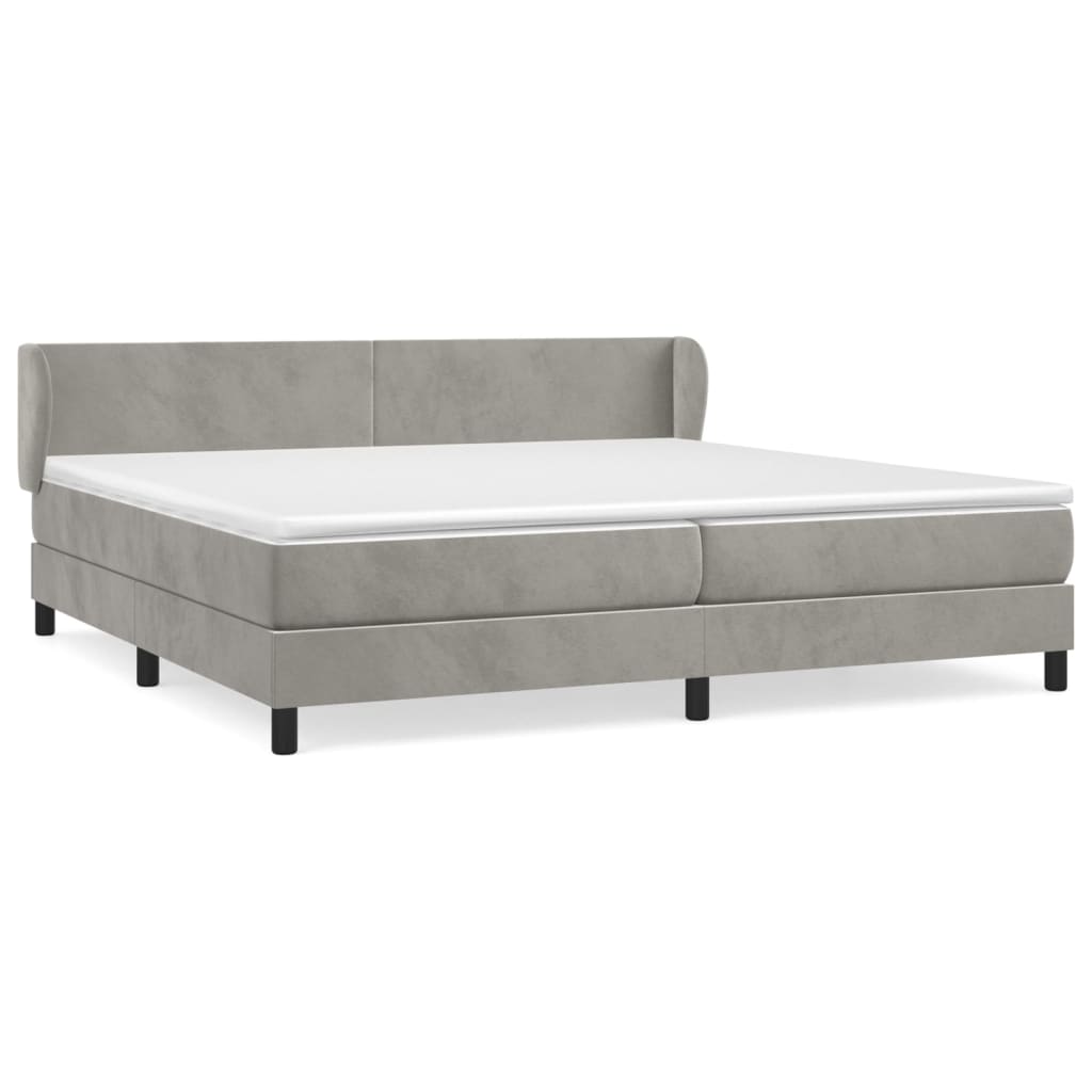 Sommier à lattes de lit et matelas Gris clair 200x200cm Velours - XIOS