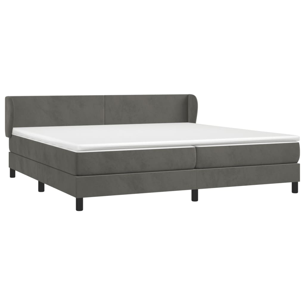 Sommier à lattes de lit et matelas Gris foncé 200x200cm Velours - XIOS