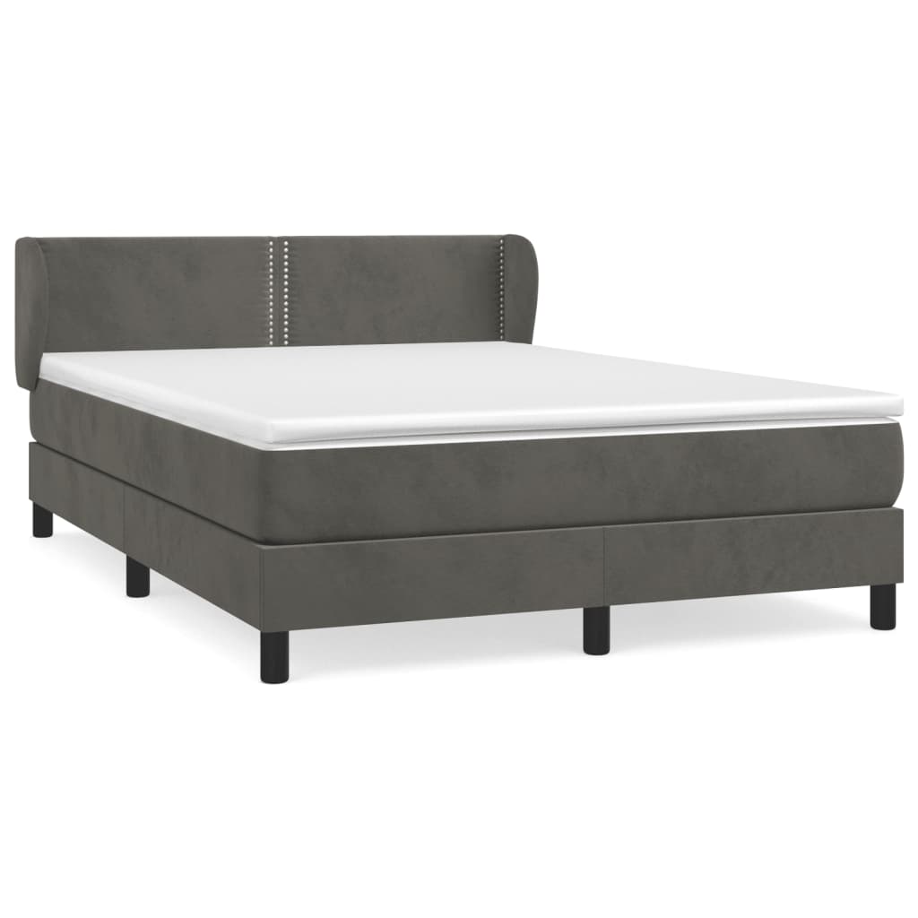 Sommier à lattes de lit et matelas Gris foncé 140x190cm Velours - XIOS