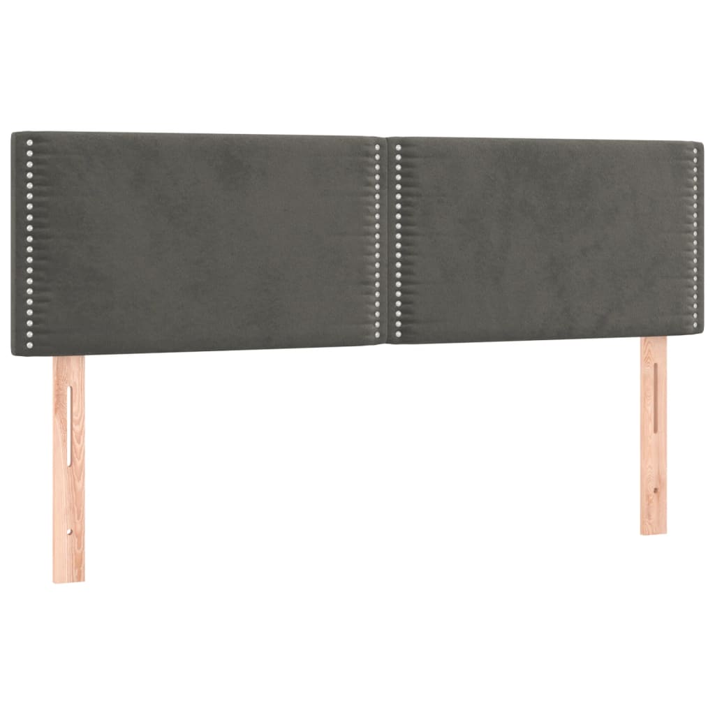 Sommier à lattes de lit et matelas Gris foncé 140x200cm Velours - XIOS