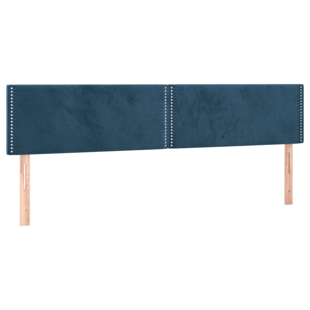 Sommier à lattes de lit et matelas Bleu foncé 200x200cm Velours