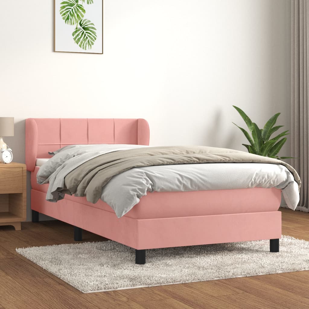Sommier à lattes de lit avec matelas Rose 90x190 cm Velours - XIOS