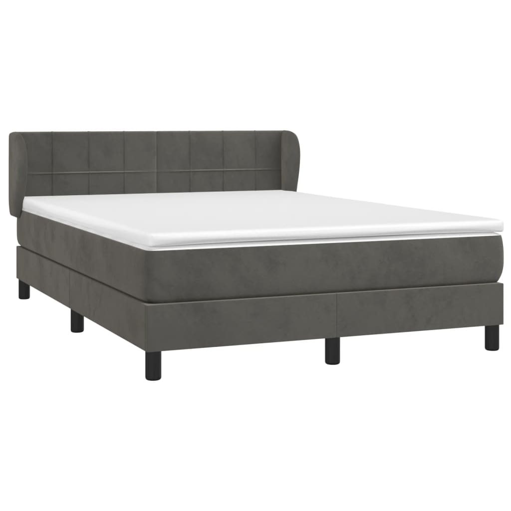 Sommier à lattes de lit et matelas Gris foncé 140x190cm Velours - XIOS