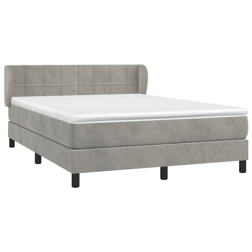 Sommier à lattes de lit et matelas Gris clair 140x200cm Velours - XIOS