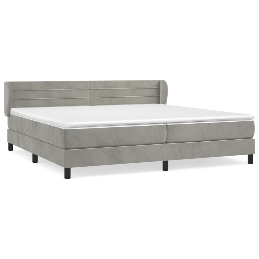 Sommier à lattes de lit et matelas Gris clair 200x200cm Velours - XIOS