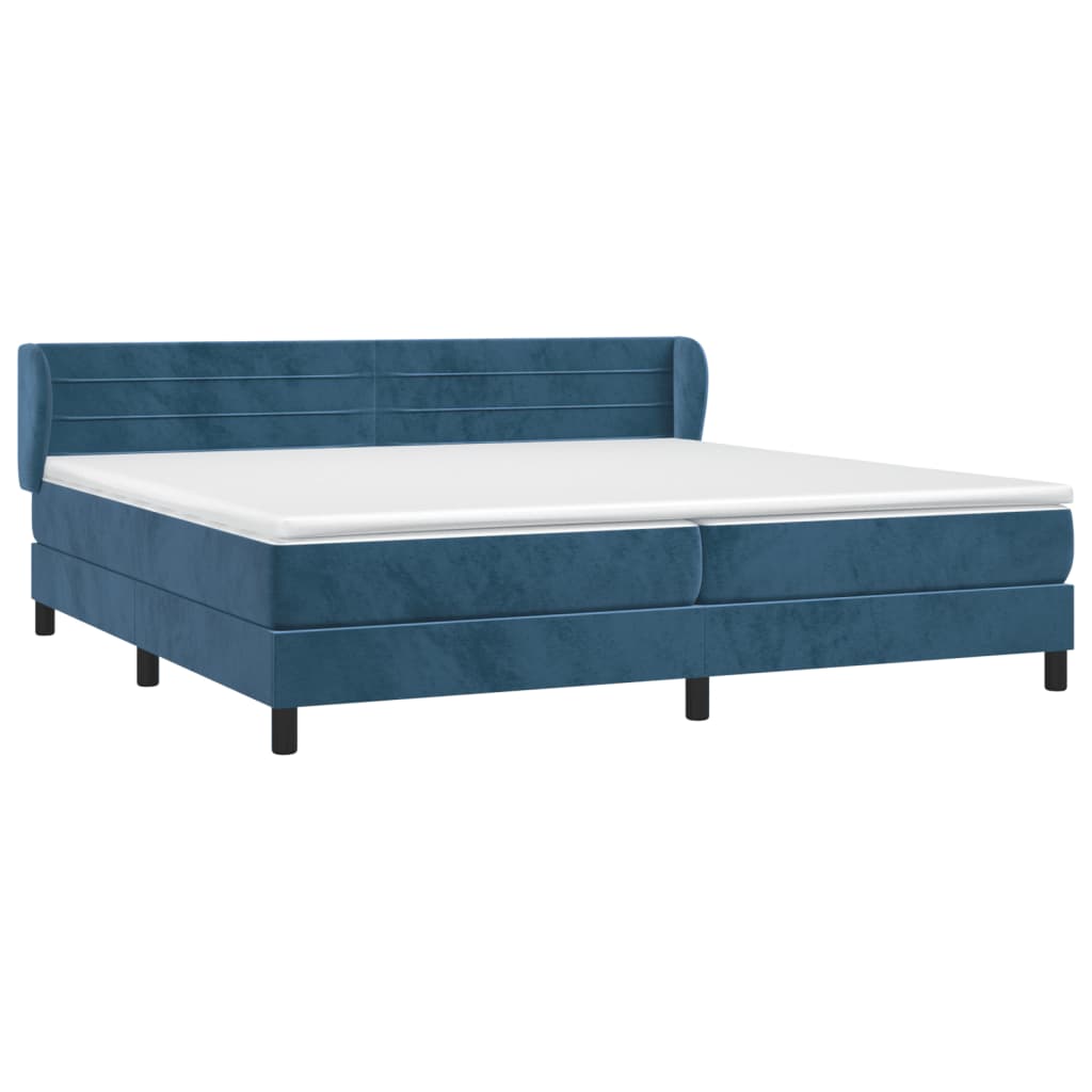 Sommier à lattes de lit et matelas Bleu foncé 200x200cm Velours - XIOS