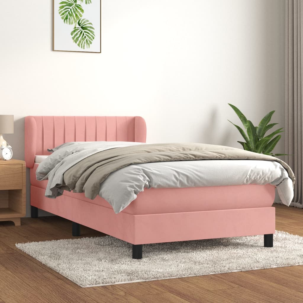 Sommier à lattes de lit avec matelas Rose 90x190 cm Velours - XIOS