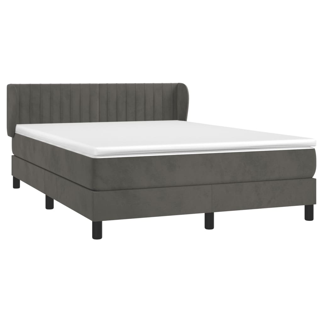 Sommier à lattes de lit et matelas Gris foncé 140x200cm Velours - XIOS