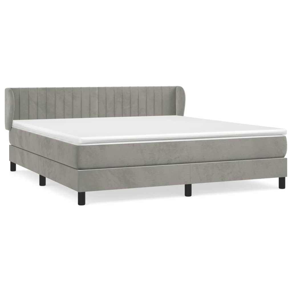 Sommier à lattes de lit et matelas Gris clair 180x200cm Velours - XIOS