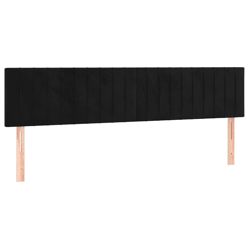 Sommier à lattes de lit et matelas Noir 200x200 cm Velours - XIOS