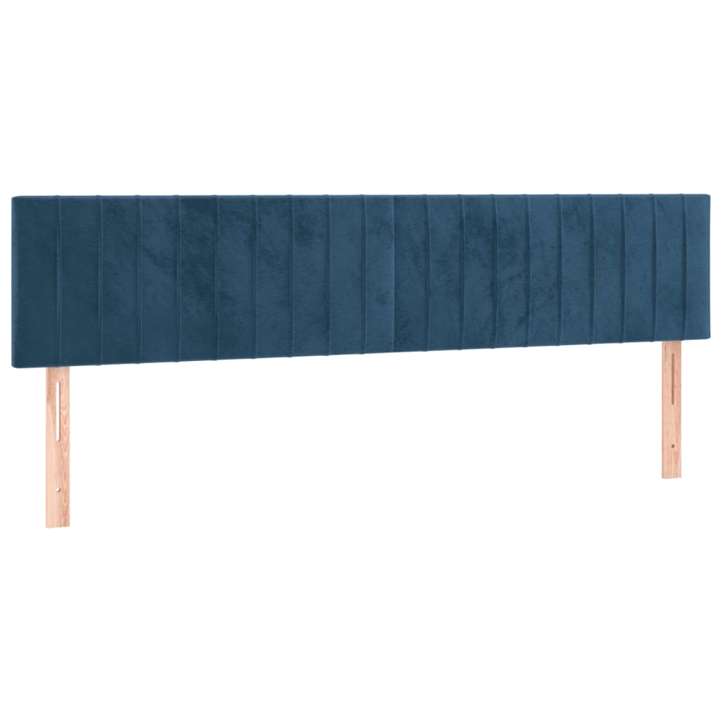 Sommier à lattes de lit et matelas Bleu foncé 200x200cm Velours