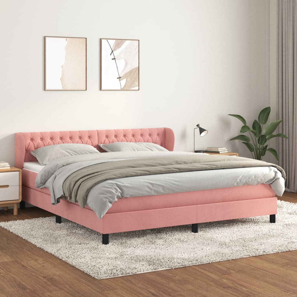 Sommier à lattes de lit avec matelas Rose 160x200 cm Velours - XIOS