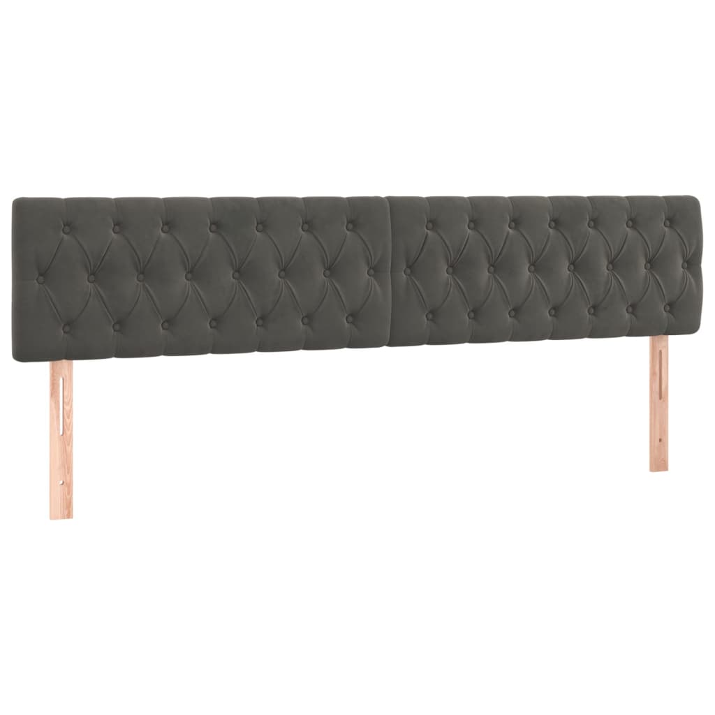 Sommier à lattes de lit et matelas Gris foncé 200x200cm Velours - XIOS