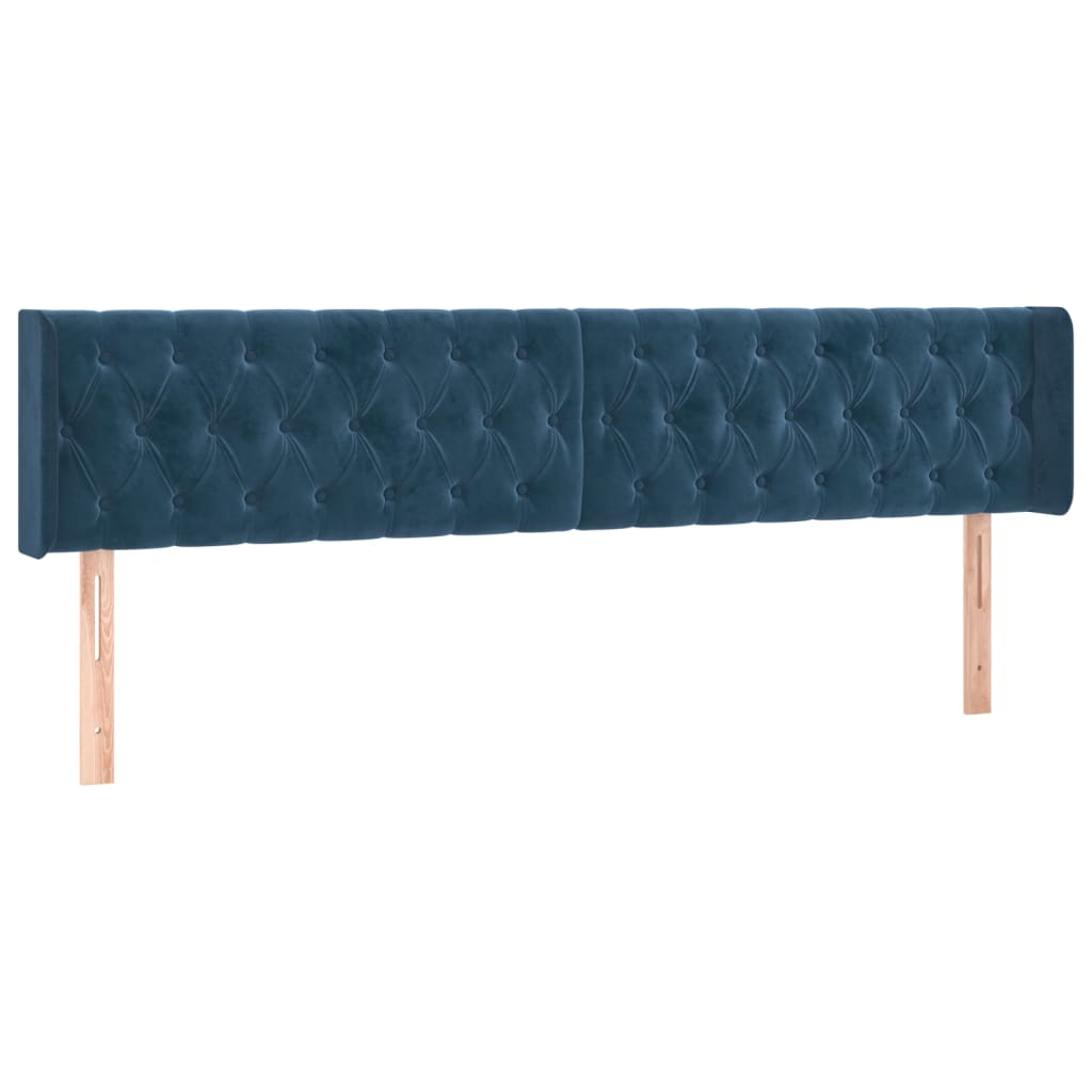 Sommier à lattes de lit et matelas Bleu foncé 200x200cm Velours
