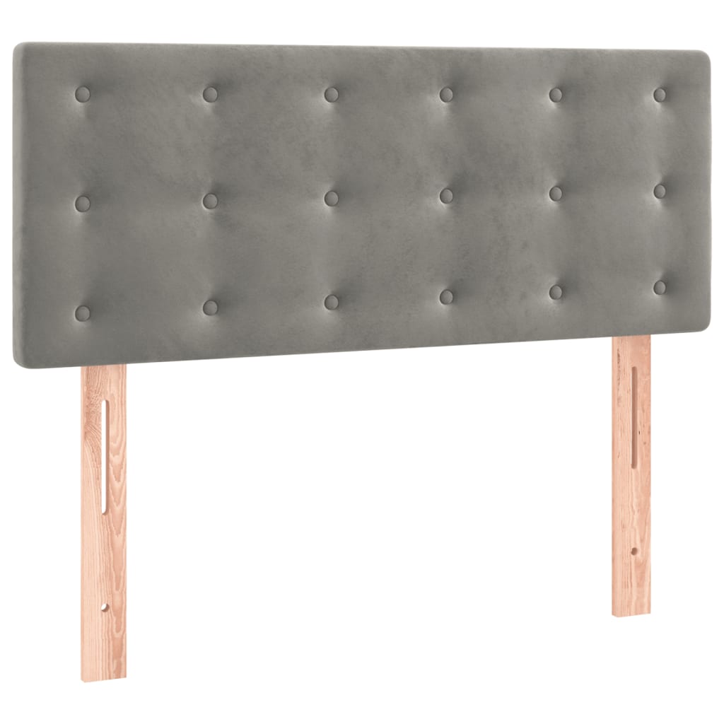 Sommier à lattes de lit et matelas Gris clair 90x200 cm Velours - XIOS