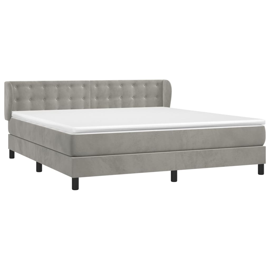 Sommier à lattes de lit et matelas Gris clair 180x200cm Velours - XIOS