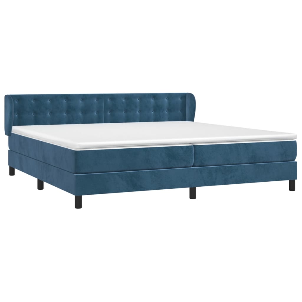 Sommier à lattes de lit et matelas Bleu foncé 200x200cm Velours - XIOS