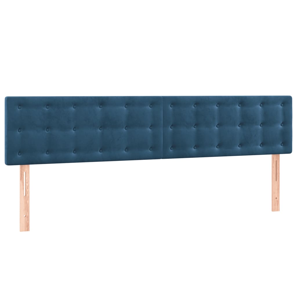 Sommier à lattes de lit et matelas Bleu foncé 200x200cm Velours - XIOS