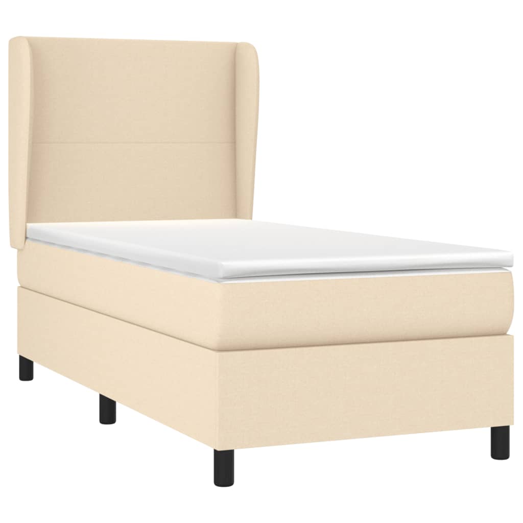 Sommier à lattes de lit et matelas Crème 90x190 cm Tissu - XIOS