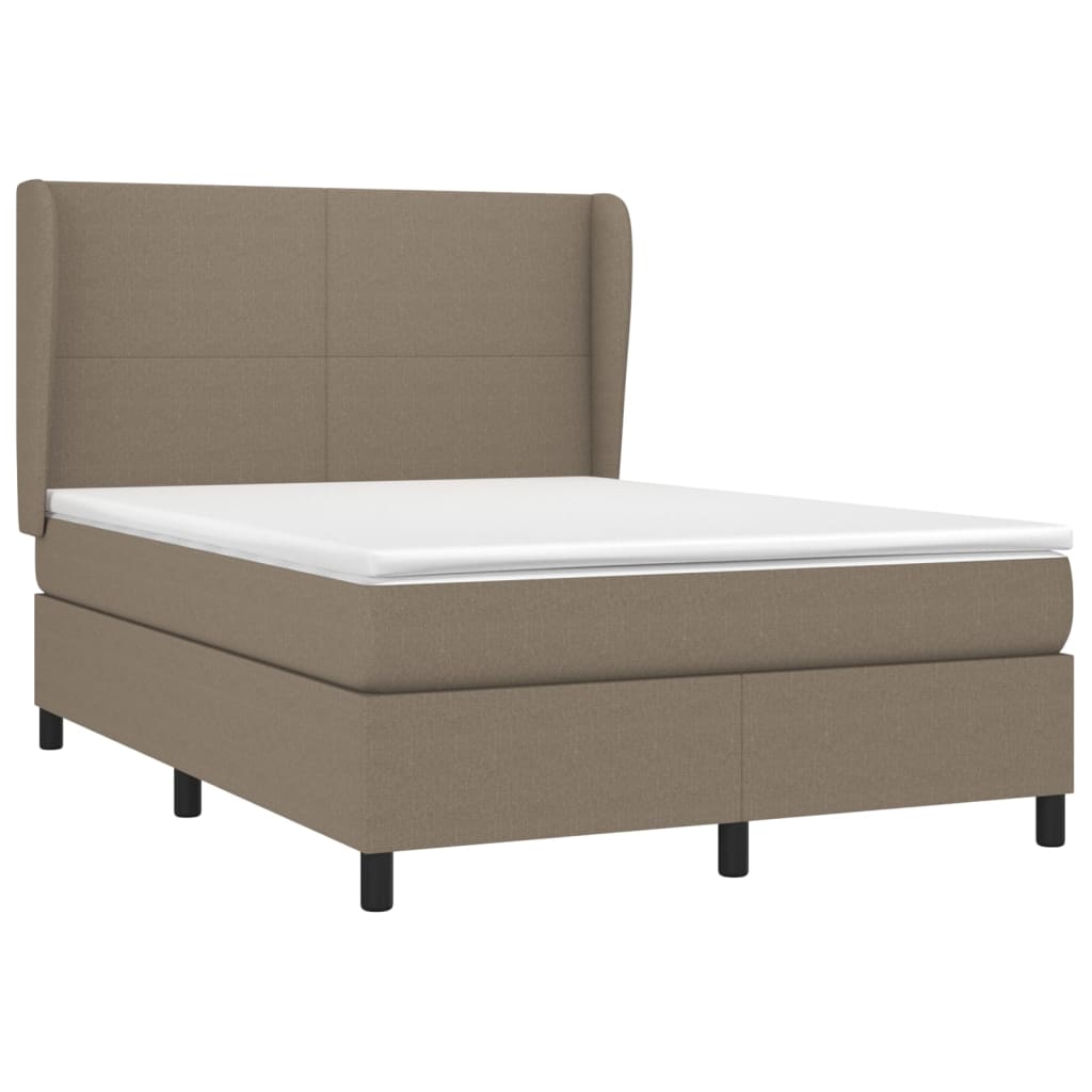 Sommier à lattes de lit avec matelas Taupe 140x190 cm Tissu - XIOS