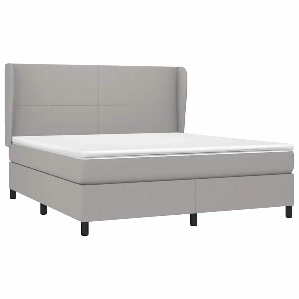 Sommier à lattes de lit avec matelas Gris clair 180x200cm Tissu - XIOS