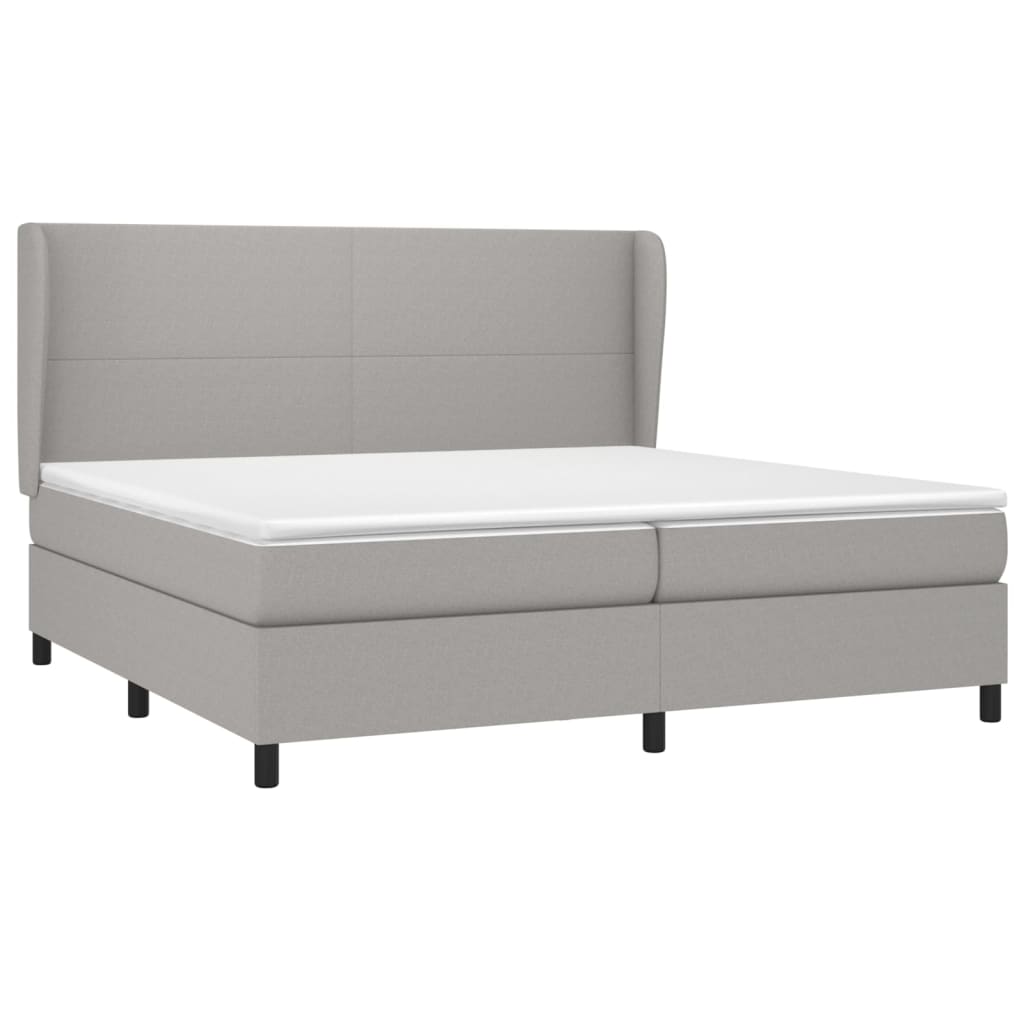 Sommier à lattes de lit avec matelas Gris clair 200x200cm Tissu - XIOS