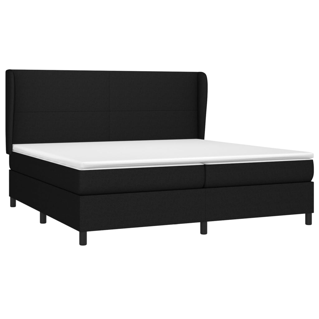 Sommier à lattes de lit avec matelas Noir 200x200 cm Tissu - XIOS